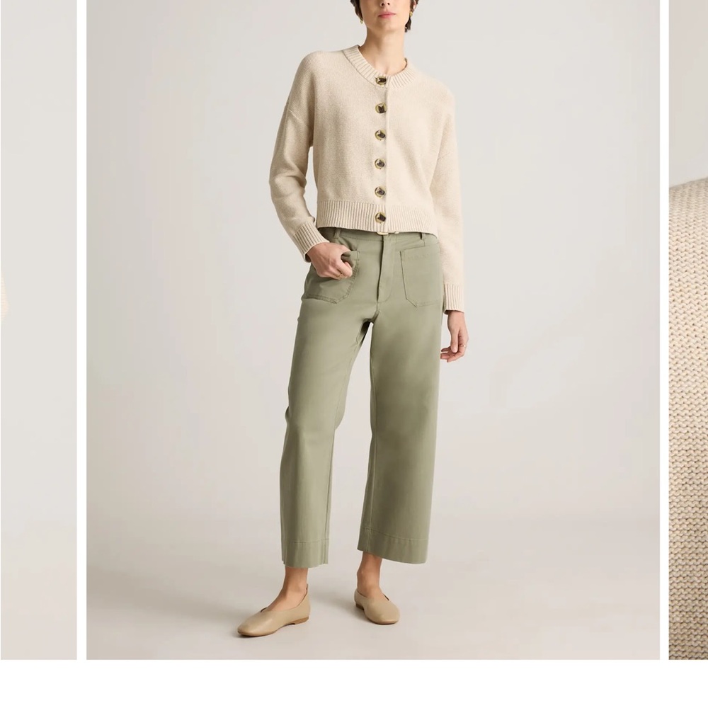 Quince Cream Button-Front Knit Cardigan - Picture 3 of 7
